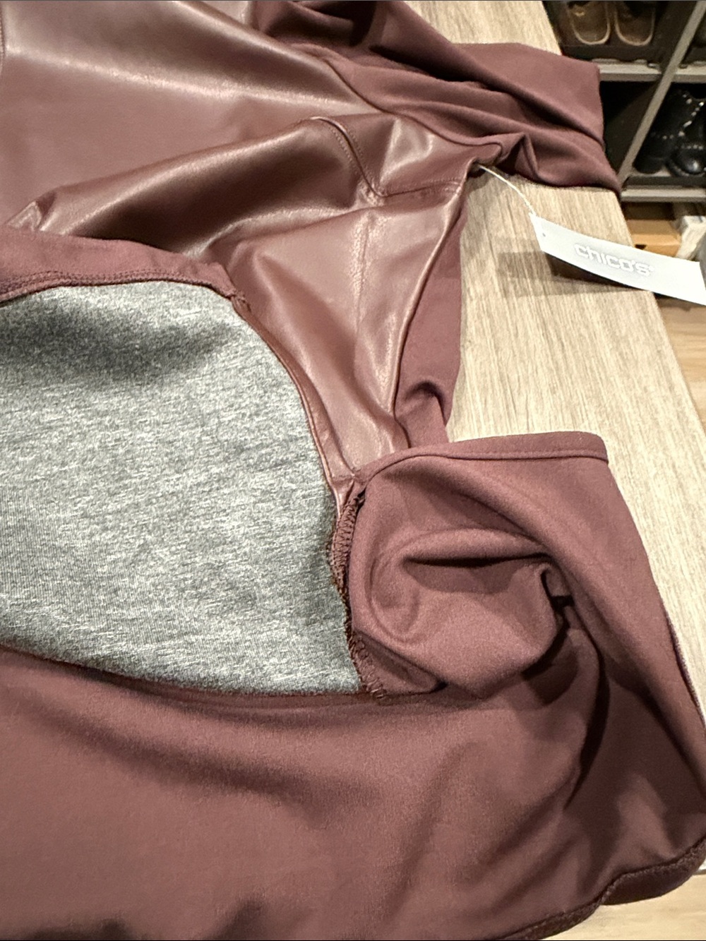 Chico's Faux Leather Tunic in Mauve Plum - Picture 11 of 11